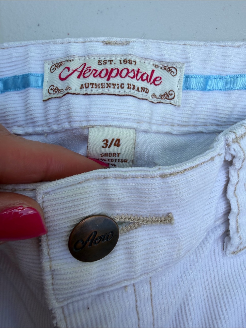 Aeropostale White Corduroy Bootcut Low-Rise Jeans - Juniors Size 3/4 - Picture 3 of 12